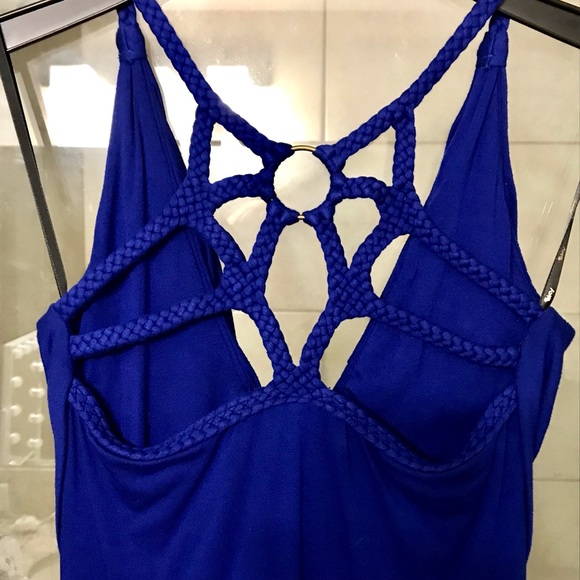 SKY  Super Sexy Sky Mini Dress. Royal Blue braided strap Detail amazing ! Medium - Picture 7 of 13